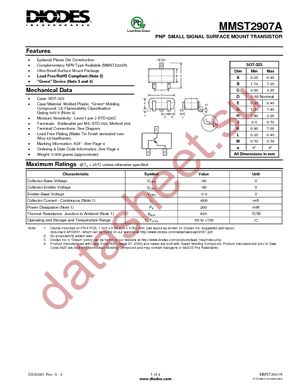 MMST2907A-7-F datasheet  